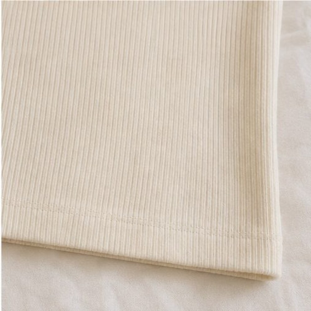 Cream Ribbed Square Neck Top - Picture 6 of 6
